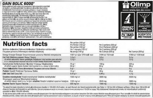 Olimp Sport Nutrition-Gain Bolic 6000 (1Kg) [CHOCOLAT]-1