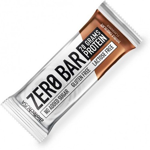 Biotech USA-Zéro bar (50g) | Double Chocolat | Barres protéinées-0