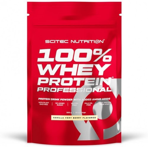 Scitec Nutrition-100% Whey Professional (500g) [VANILLE FRUITS ROUGES]-0