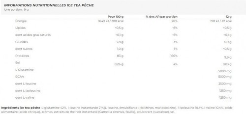 Biotech USA-BCAA + Glutamine Zero (480g) [ICE TEA PÊCHE]-1