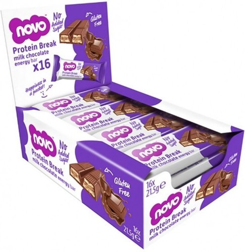 NOVO Nutrition-Boîte de protein break bar (16X21,5g)|Chocolat| Barres protéinées|NOVO Nutrition-0