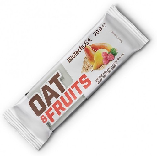 Biotech USA-OAT BAR (70g) | Yaourt Framboise Poire | Barres protéinées-0