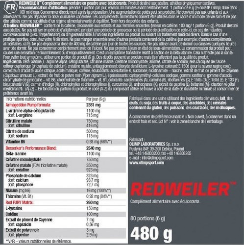 Olimp Sport Nutrition-REDWEILER (480g)|Citron Menthe| PreWorkout|Olimp Sport Nutrition-1