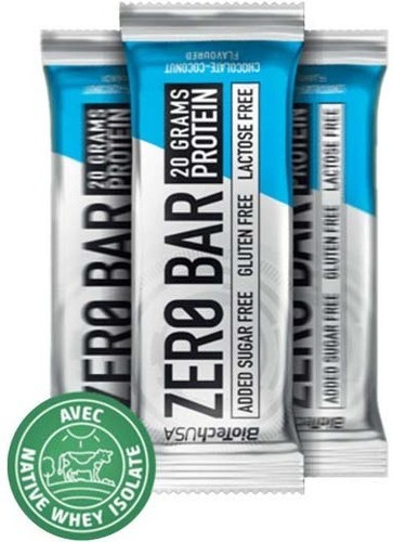 Biotech USA-Zéro bar (50g) | Chocolat Noix de Coco | Barres protéinées-0