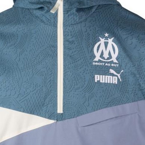 PUMA-Sweat à capuche OM Woven Bleu-2