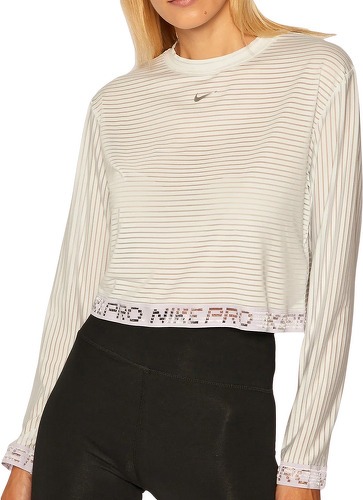 NIKE-T-shirt Manches Longues Gris Femme Nike Mesh-image-1