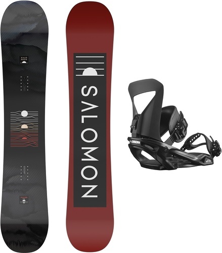 SALOMON-Pack Snowboard Salomon Pulse + Fixations Rhythm Noir Homme-image-1