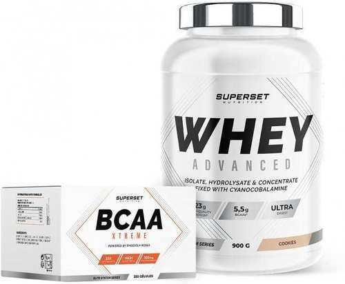 Superset Nutrition-Programme Muscle Recovery: 100% Whey Proteine Advanced (900g) [COOKIES] + BCAA Xtreme-0