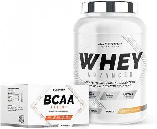 Superset Nutrition-Programme Muscle Recovery: 100% Whey Proteine Advanced (900g) [PASSION CHOCOLAT BLANC] + BCAA Xtreme-0