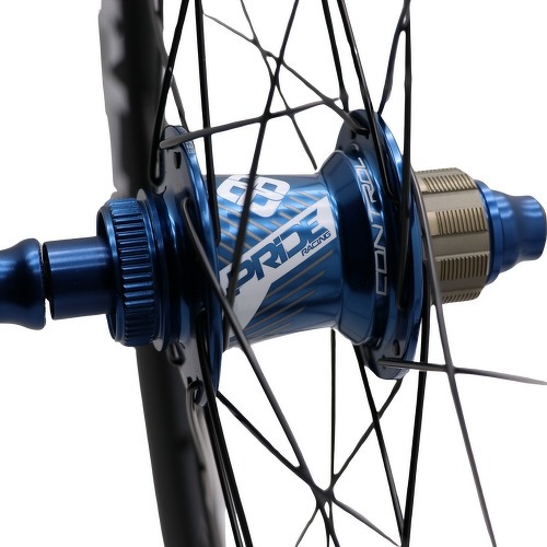 Pride Racing-Paire De Roues Pride Gravity Exp Aero Ud Gloss Disc Moyeux Blue-2