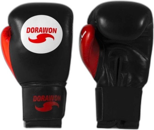 DORAWON-DORAWON, Gants de boxe cuir professionnel avec GEL, rouge et noir-image-1