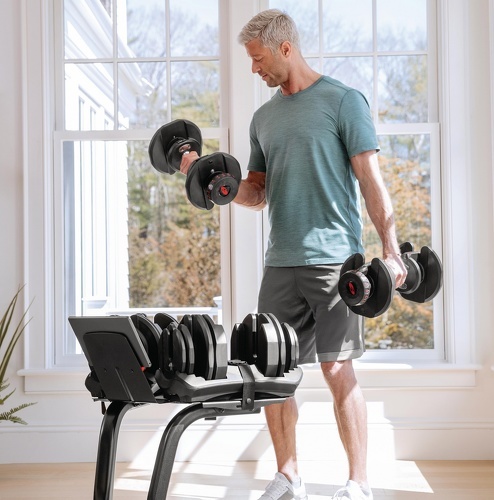 BOWFLEX-Bowflex Pack Haltères Selectech 1090I Réglable De 4 À 41 Kg (La Paire) + Support Avec Rack Média-2