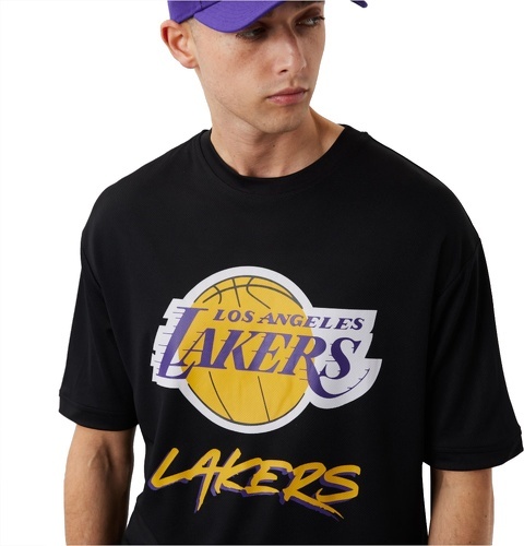 NEW ERA-New Era Nba Los Angeles Lakers Script Mesh Tee-1