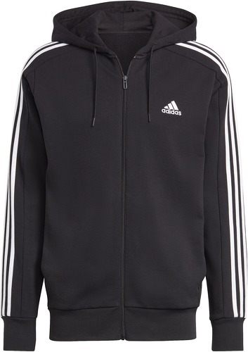 adidas Sportswear-Veste zippée à capuche Adidas Homme à 3 bandes ESSENTIALS Noir-image-1
