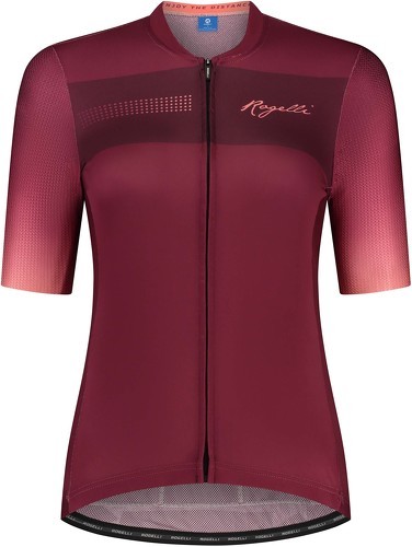 Rogelli-Maillot Manches Courtes Velo Dawn - Femme - Bourgogne/Corail-image-1