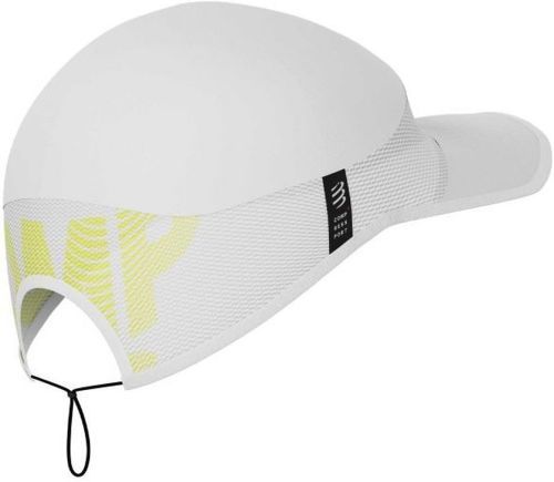COMPRESSPORT-Casquette Compressport Pro Racing Cap Blanc avec dessous visiere jaune fluo-3