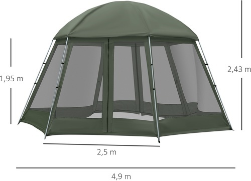 Outsunny-Tente de camping 6-8 personnes dim. 493L x 493L x 240H cm-2