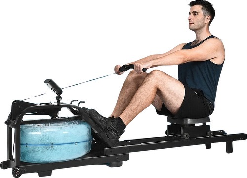 Clover Fitness-Rameur À Eau Clover Fitness Aquarower Cf223 Ecran Lcd 16 Niveaux De Résistance-2