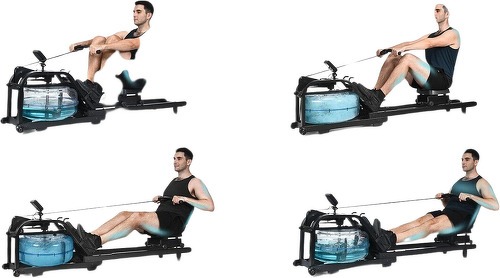 Clover Fitness-Rameur À Eau Clover Fitness Aquarower Cf223 Ecran Lcd 16 Niveaux De Résistance-3