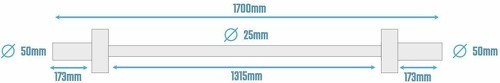 Muscle Power-Barre D'Haltères Olympique Muscle Power 170 Cm-3
