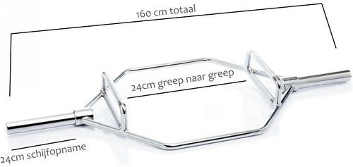 Muscle Power-Barre hexagonale olympique Muscle Power - Chrome - 160 cm-3