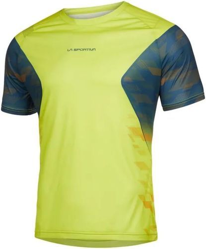 LA SPORTIVA-La sportiva pacer tee shirt lime punch et storm blue tee shirt running homme-image-1