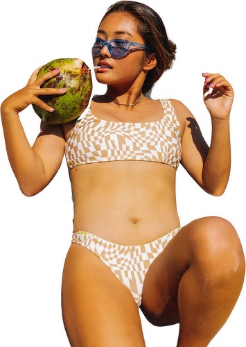 VOLCOM-Haut De Maillot Check Her Out Scoop (Réversible) Limeade-1