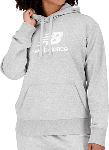 NEW BALANCE-Essentials Stacked  ogo Hoodie Women-1