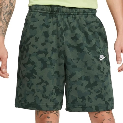NIKE-Short Nike Sportswear Club French Terry Camo vert foncé-2