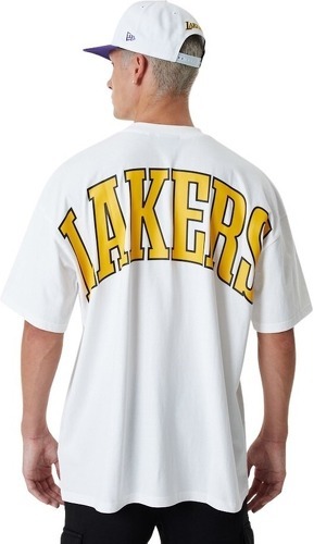 NEW ERA-T-shirt NBA Los Angeles Lakers New Era Infill Logo Oversize Blanc-1