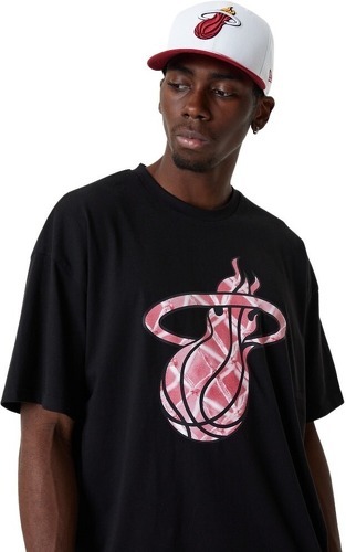 NEW ERA-T-shirt NBA Miami Heat New Era Infill Logo Oversize Noir-3