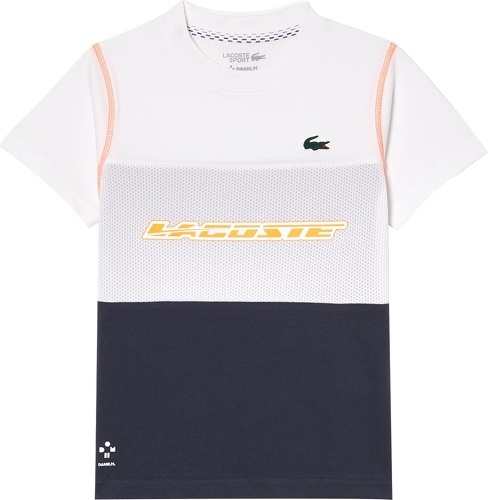 LACOSTE-Tee-shirt Lacoste TJ6043 Daniil Junior Blanc/Bleu-image-1