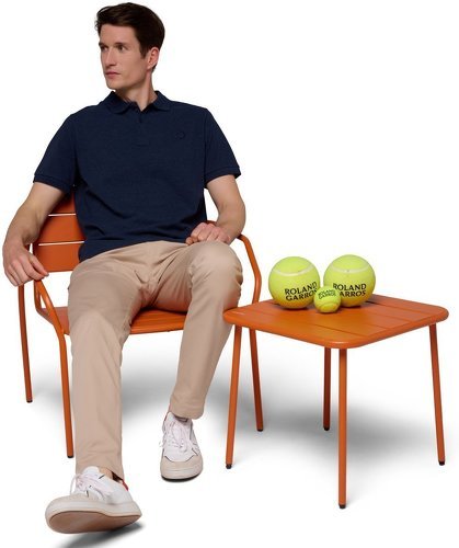 ROLAND-GARROS-Polo Piqué Homme Roland-Garros - Marine chiné-0