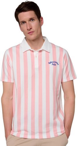 ROLAND-GARROS-Polo Stripes Homme - Rose et Ecru-0