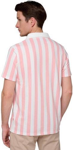 ROLAND-GARROS-Polo Stripes Homme - Rose et Ecru-3