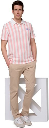ROLAND-GARROS-Polo Stripes Homme - Rose et Ecru-4