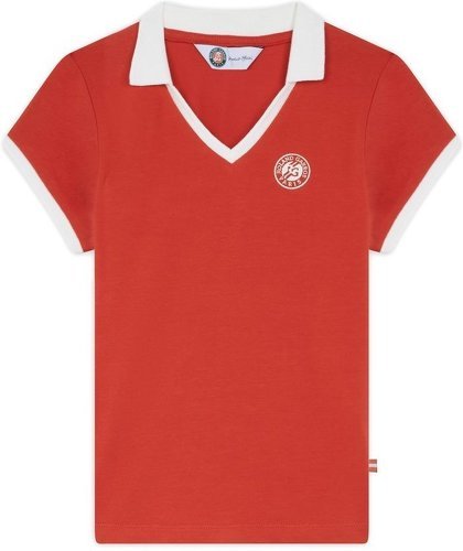 ROLAND-GARROS-T-shirt fille Heritage col V - Terre battue-image-1