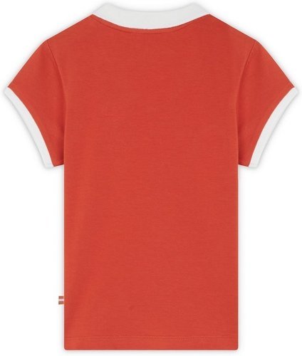 ROLAND-GARROS-T-shirt fille Heritage col V - Terre battue-1