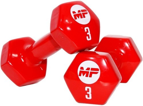 Muscle Power-Muscle Power Vinyl Dumbbells - 2 x 3 kg - Rood-0