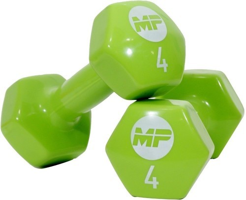 Muscle Power-Muscle Power Vinyl Dumbbells - 2 x 4 kg - Lichtgroen-0