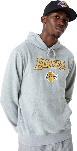 NEW ERA-Sweat à Capuche NBA Los Angeles Lakers New Era Team logo 2 Gris pour Homme-image-1