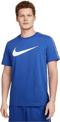 NIKE-T-shirt Nike Sportswear Repeat bleu foncé/blanc-image-1