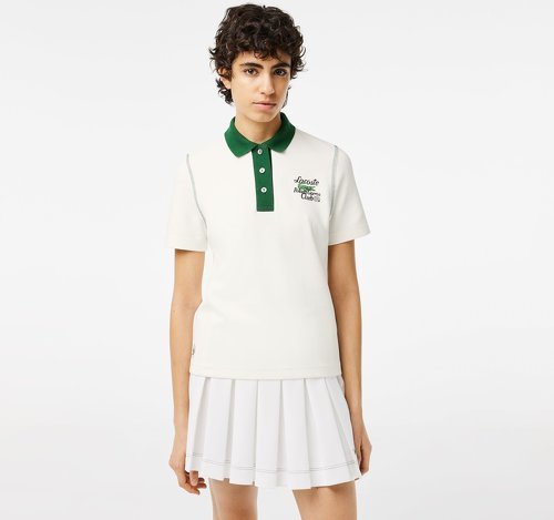 LACOSTE-Polo femme Lacoste pour Roland Garros - Blanc Vert-2