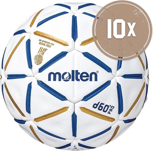 MOLTEN-Lot de 10 Ballons H2D5000-BW Handball d60 Pro-image-1