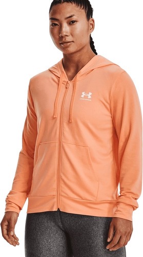 UNDER ARMOUR-Veste à capuche Under Armour femme Rival Terry orange-2