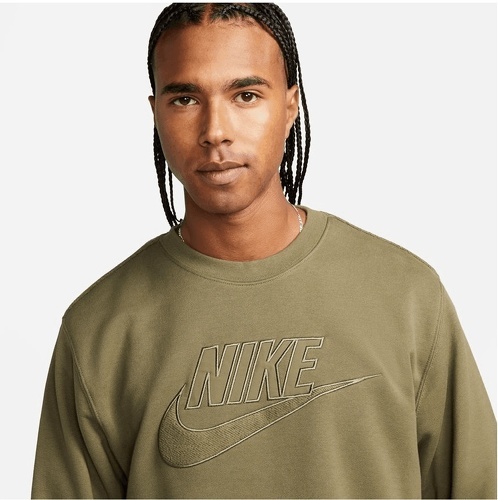 NIKE-Sweat Nike Club+ French Terry Crew Graphic vert-2