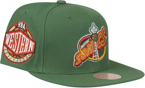 Mitchell & Ness-Mitchell & Ness Snapback Cap - SIDEPATCH Seattle SuperSonics-0