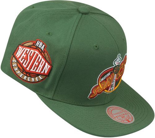 Mitchell & Ness-Mitchell & Ness Snapback Cap - SIDEPATCH Seattle SuperSonics-1