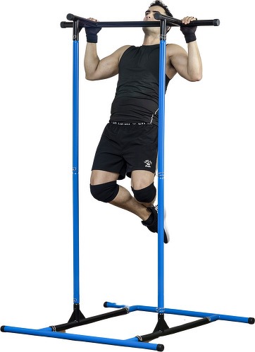 Gravity squat rack de traction portatif - barre de traction démontable -  charge max. 100 Kg - acier renforcé bleu noir