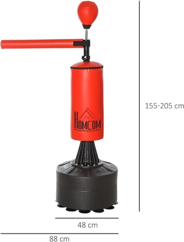 HOMCOM-Sac De Frappe Boxe Autoportant Punching Ball Ier 3 En 1 Revêtement Synthétique Dim. 88L X 48L X 155 205H Cm-2